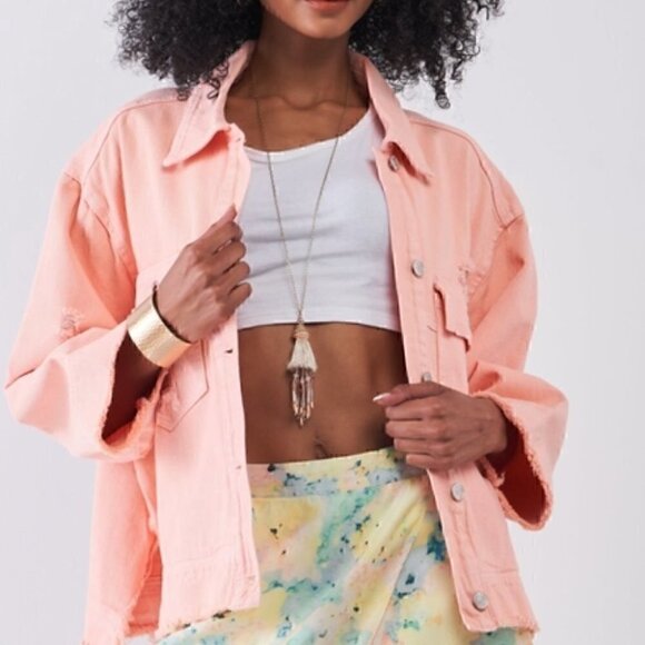 STARBURST DISTRESSED DENIM JACKET - Picture 3 of 6